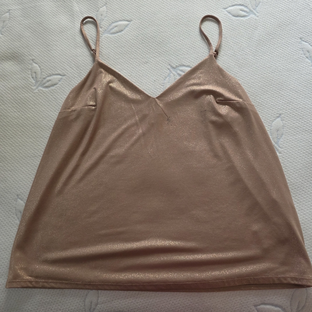 Express Shimmering Gold Camisole Top
